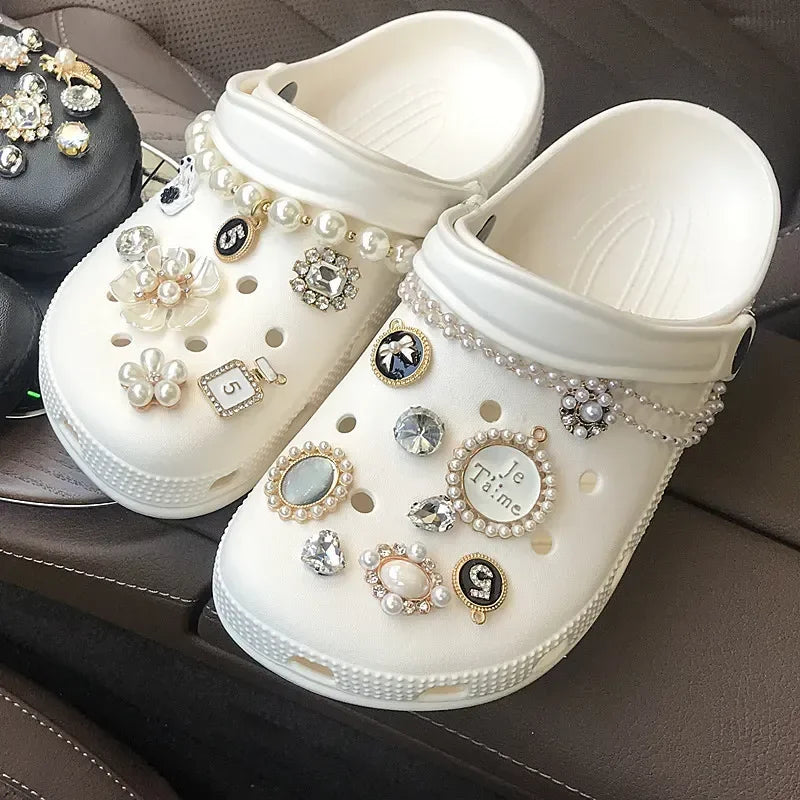 Diamond Pearl Shoe Charms