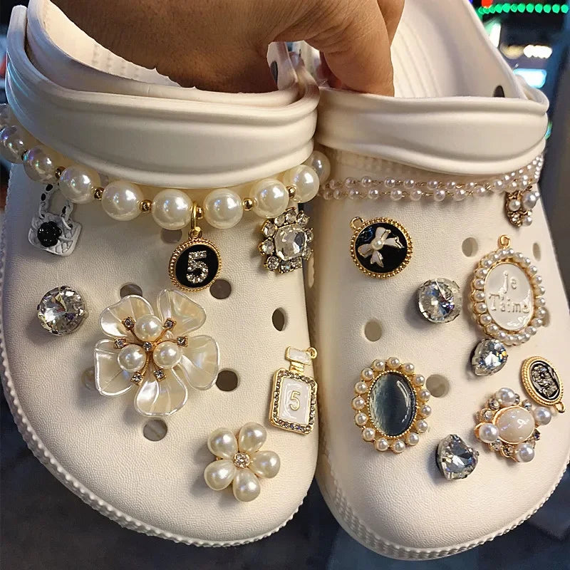 Diamond Pearl Shoe Charms