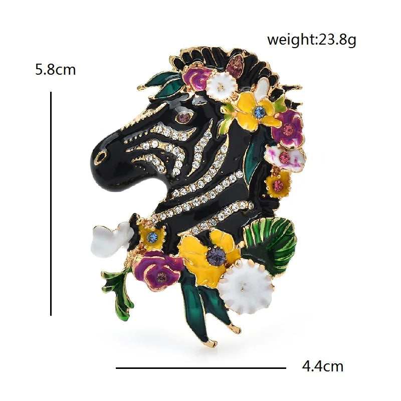 Flower Zebra Brooch