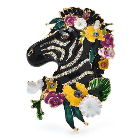 Flower Zebra Brooch